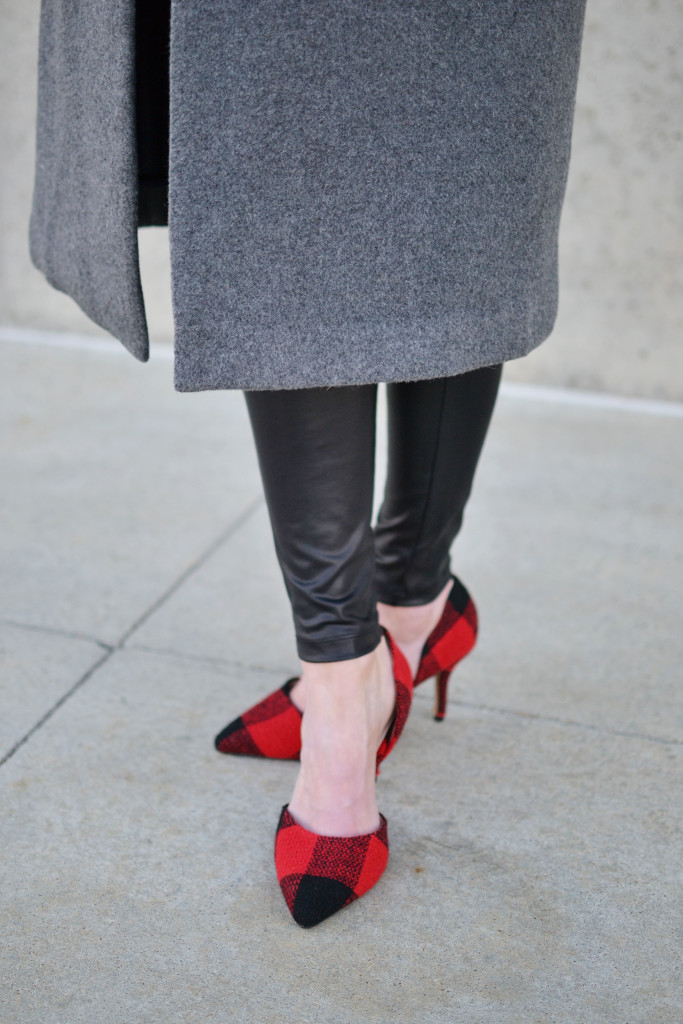 Sole Society holiday heels, leather leggings, vest