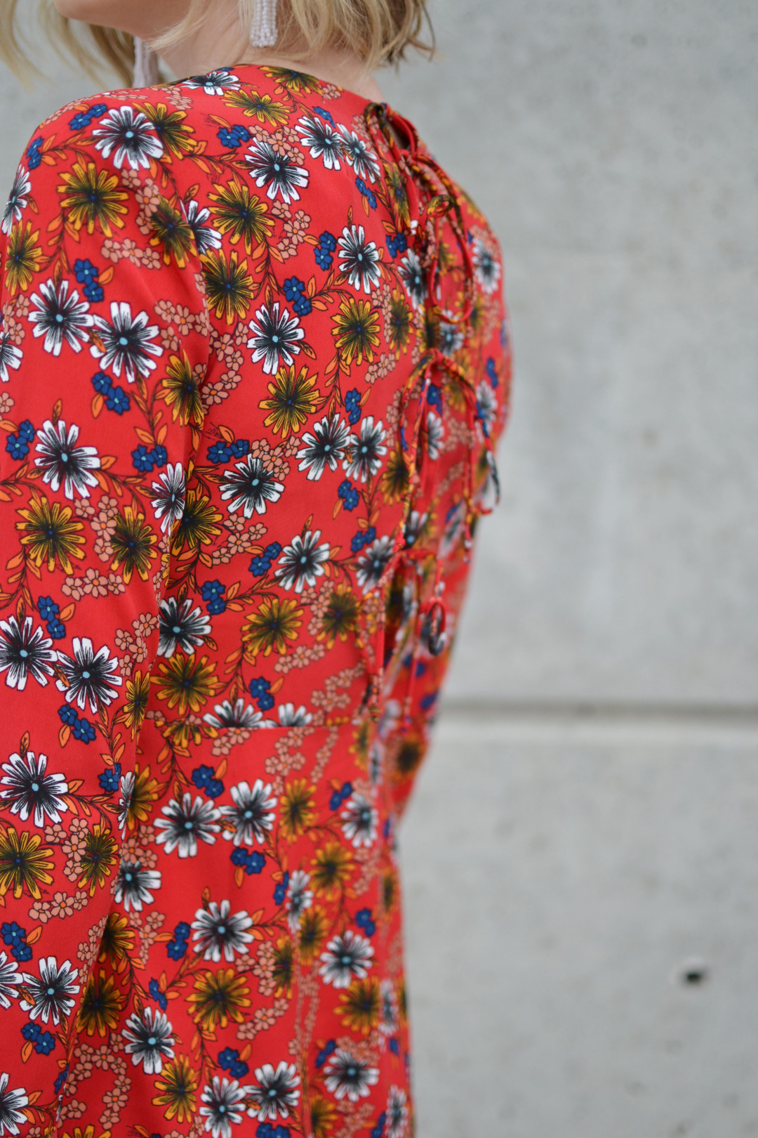 Vintage Floral Print Dress - L