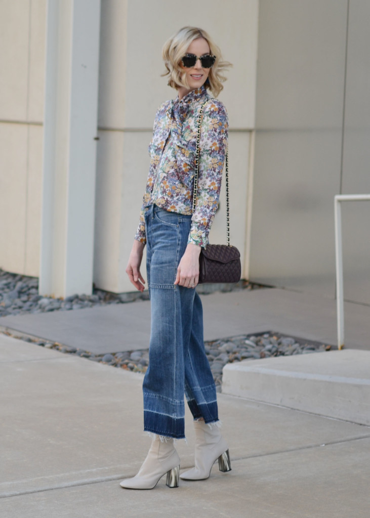 what shoes to wear with cropped jeans, culottes with boots, how to wear boots with cropped jeans