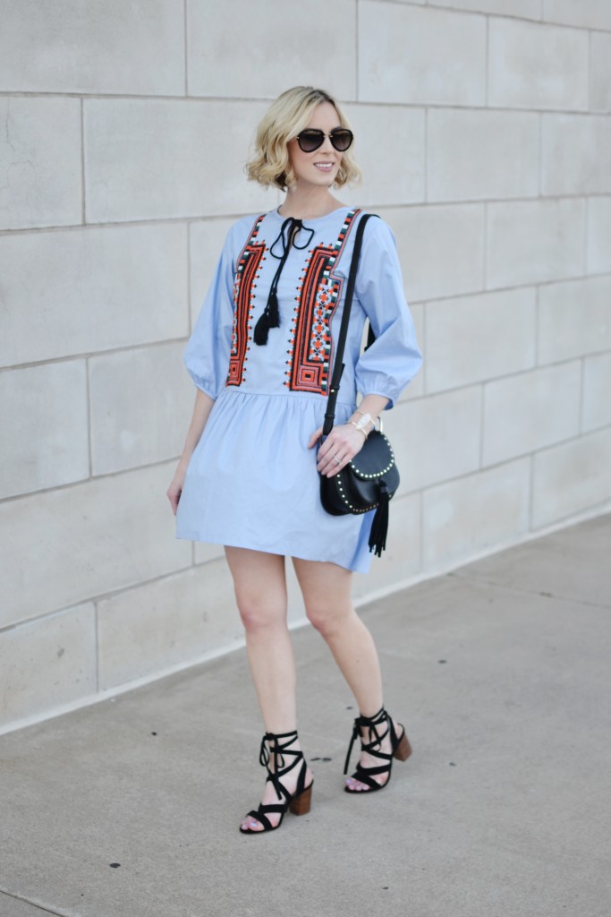 Embroidery and lace up shoes are big trends for summer. Pair them together for the perfect outfit combo.