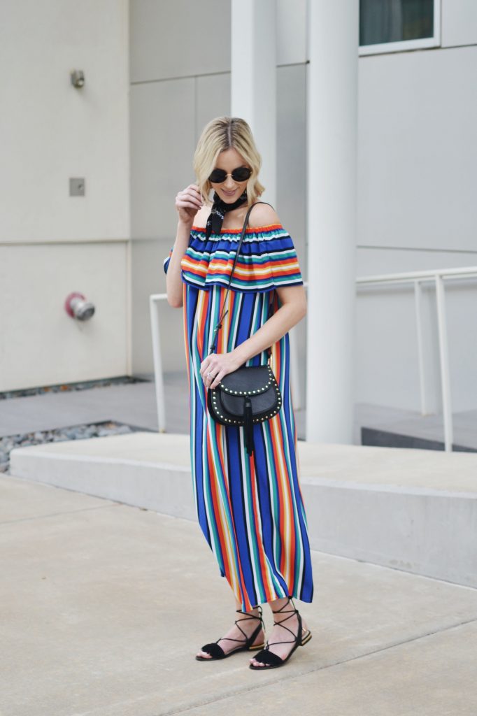 colorful OTS dress with bandana 3