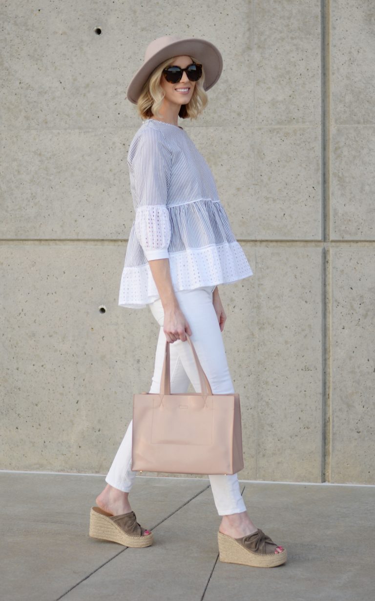 Sweet Sky Eyelet Peplum Top