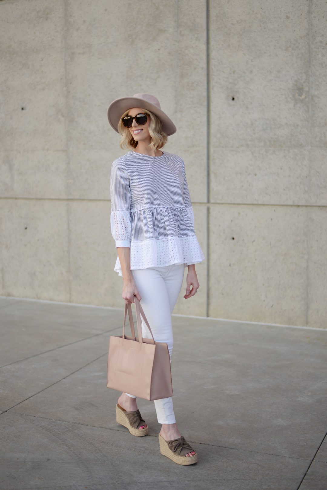 Taylor Striped Peplum Top