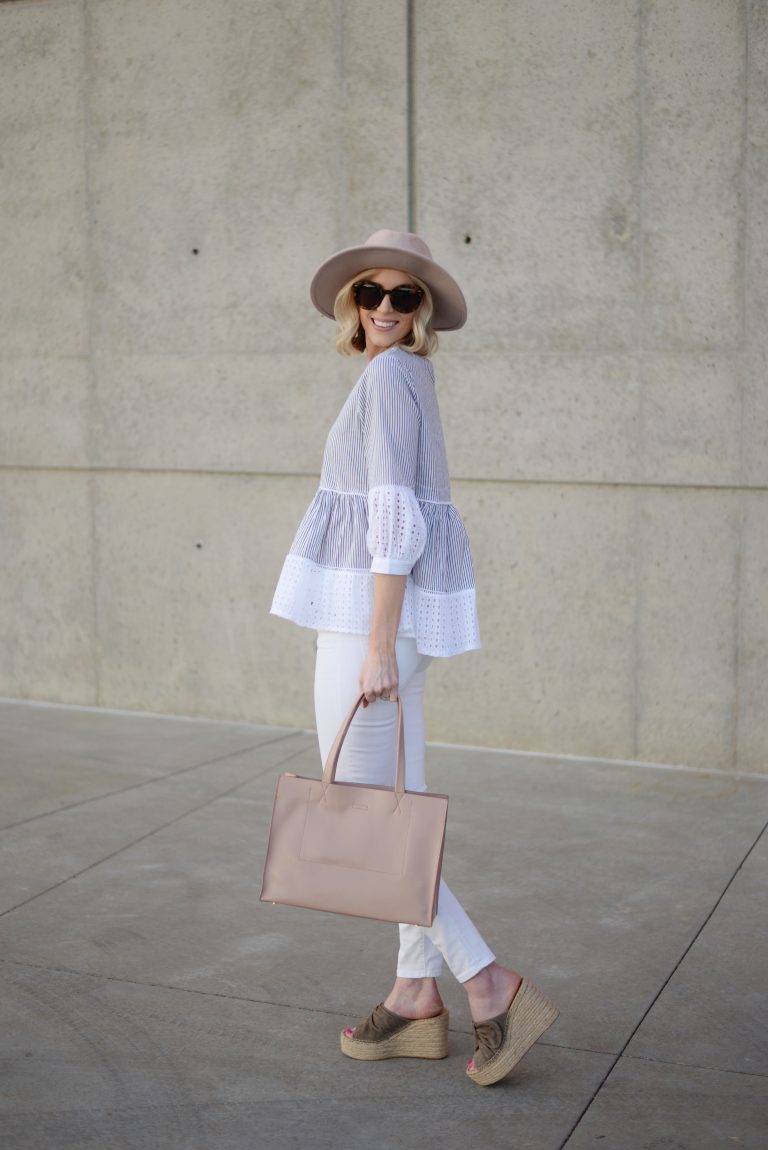 Striped Peplum Top
