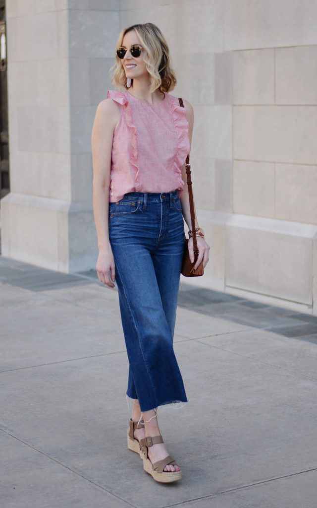 what shoes to wear with cropped jeans, how to wear cropped jeans, culottes 