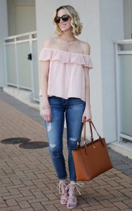 Pink off the Shoulder Eyelet Top + Ihloff Style Sessions - Straight A Style