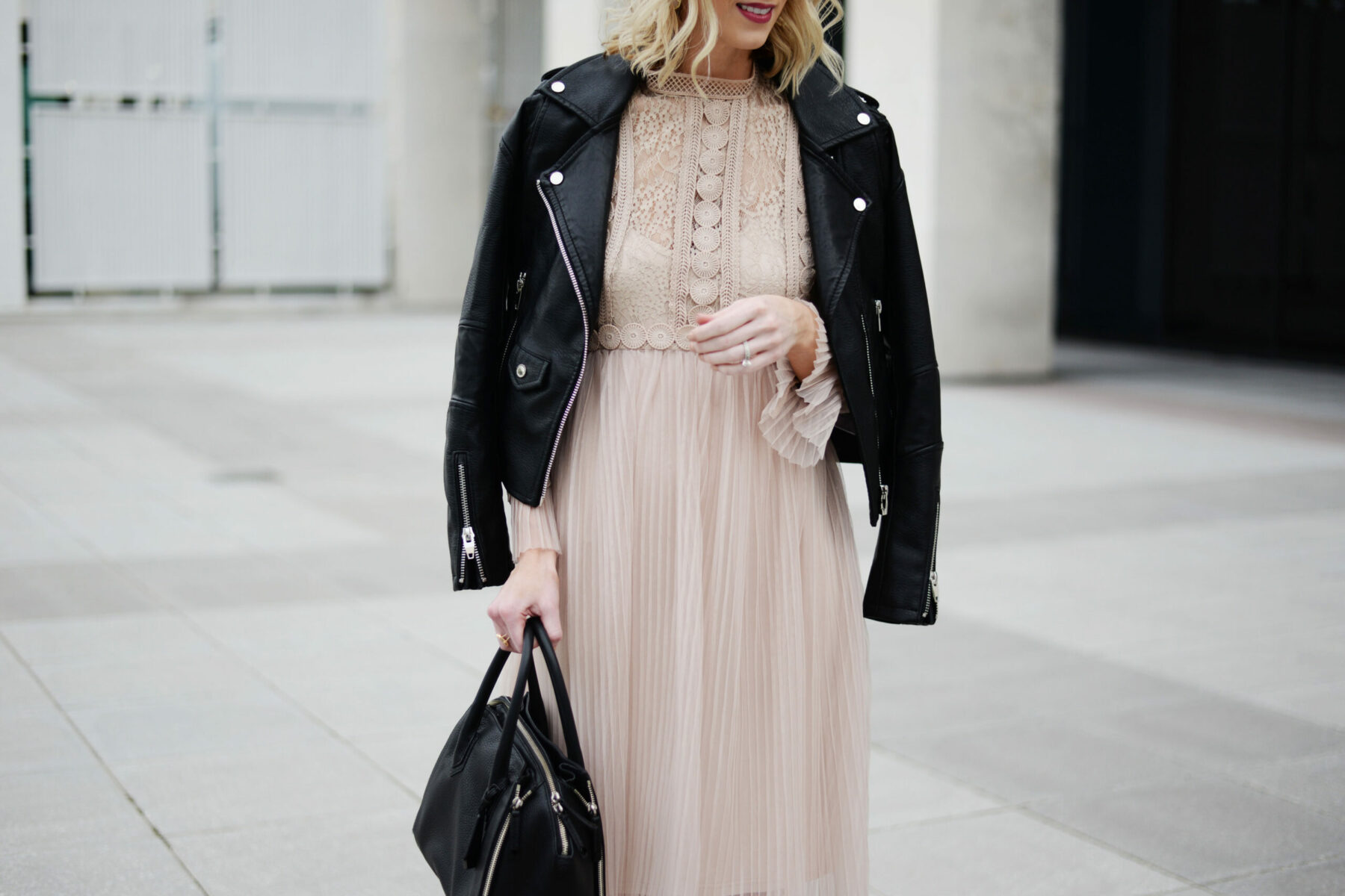 Pretty Little Details: Pink Trench Coat Outfit - Lizzie in Lace