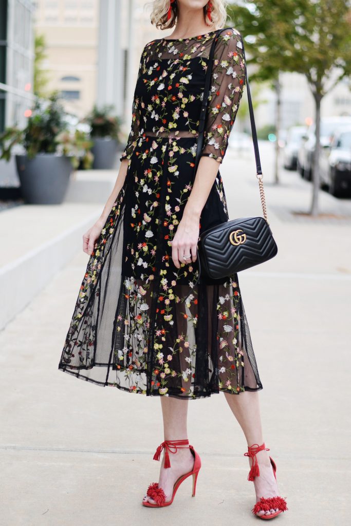 lucy paris floral midi dress, black floral midi dress