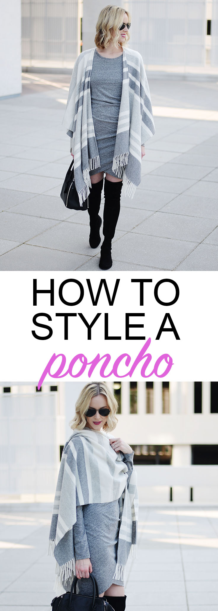 how to style a poncho with a dress