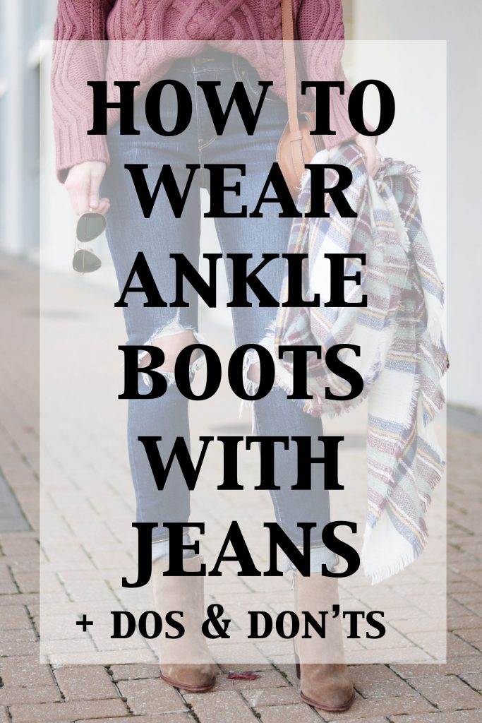 how to wear ankle boots with jeans - the dos and don'ts, everything you need to know about wearing ankle boots with jeans, how to cuff, wear with cropped jeans, tuck your jeans in, and more!