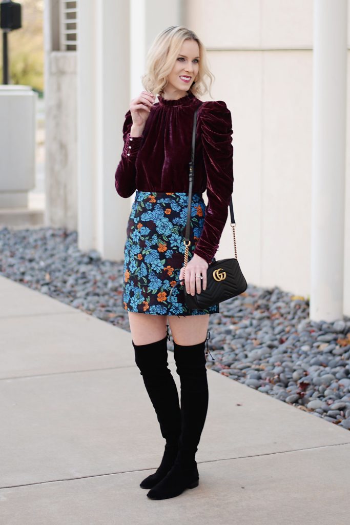dressy holiday outfit idea with velvet