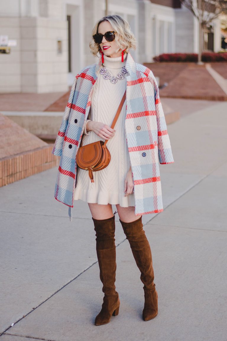 Braided Rope Strap Fringe Hem Sweater Dress