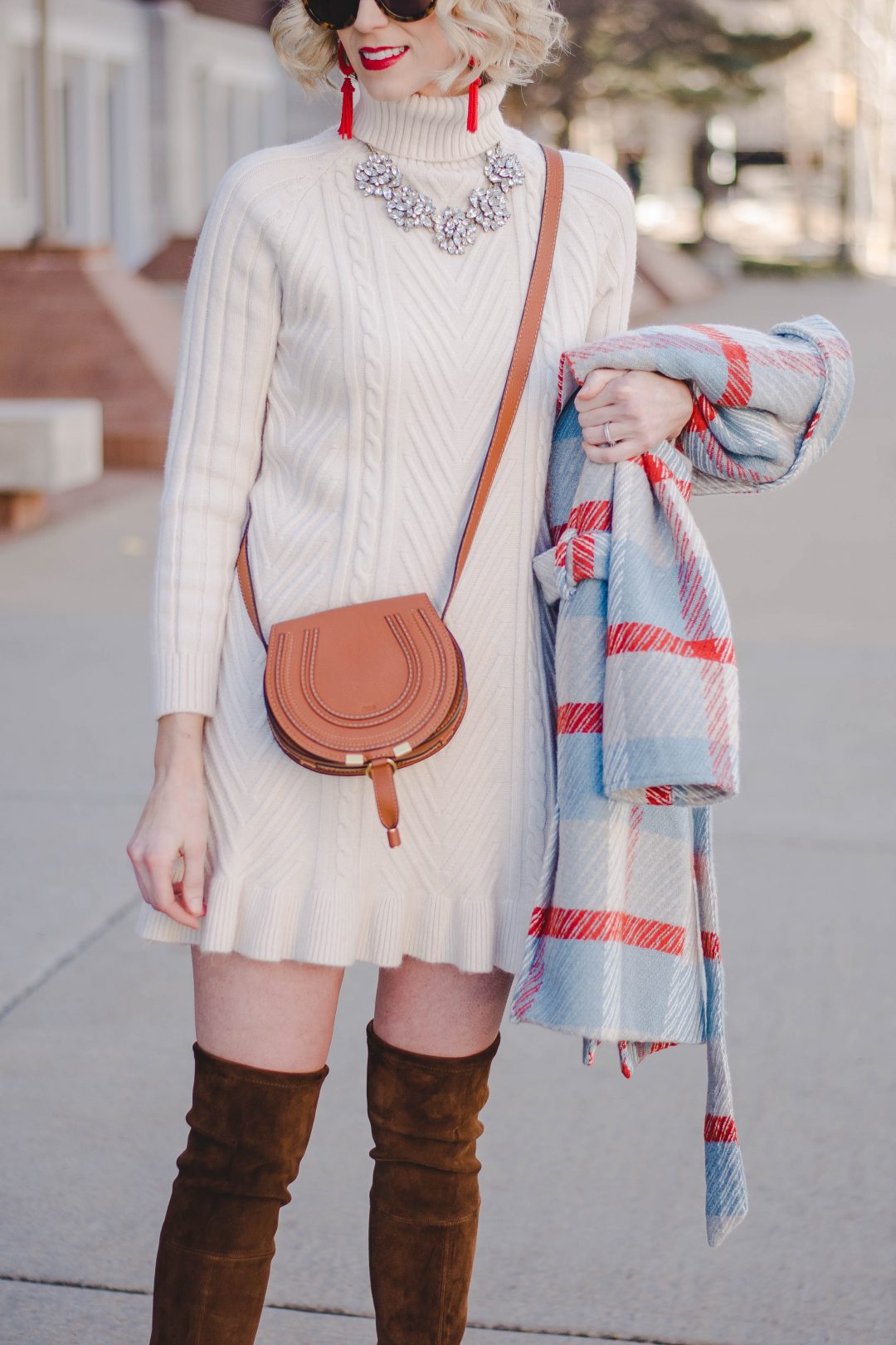 Ruffle Hem Sweater Dress Straight A Style