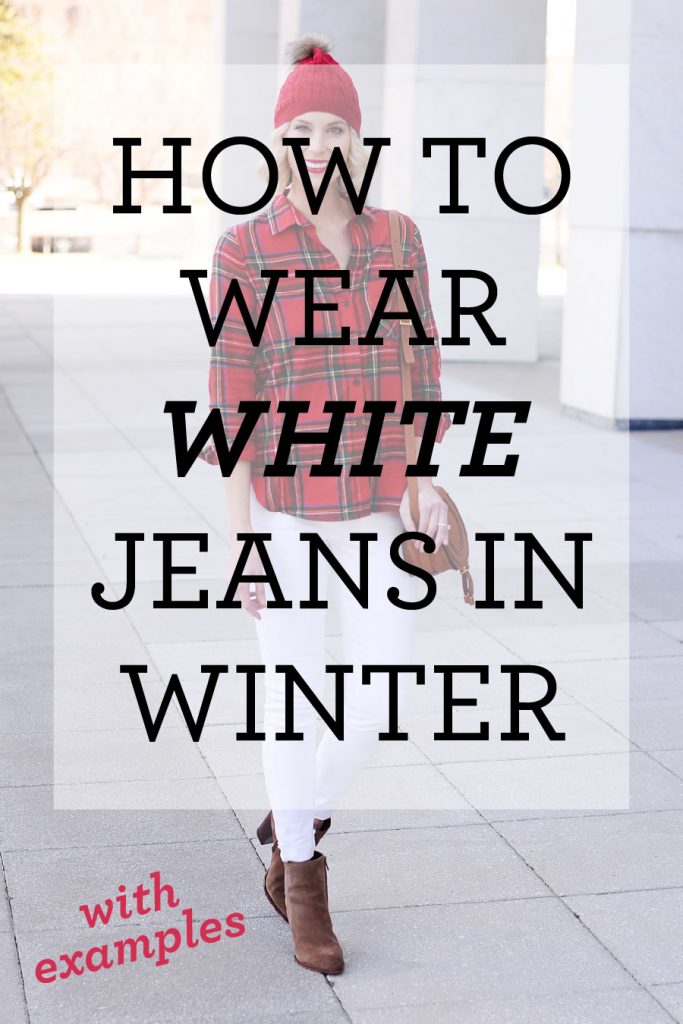 how to wear white jeans in the winter