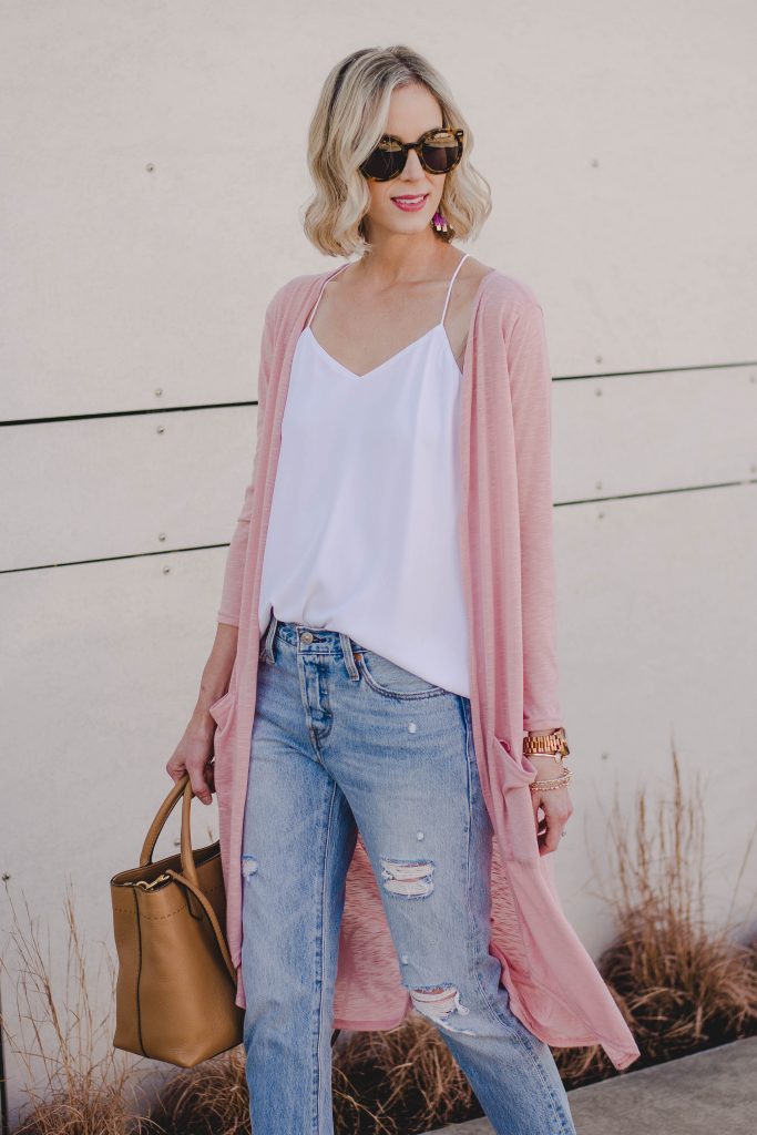 duster and cardigan make for easy spring layers