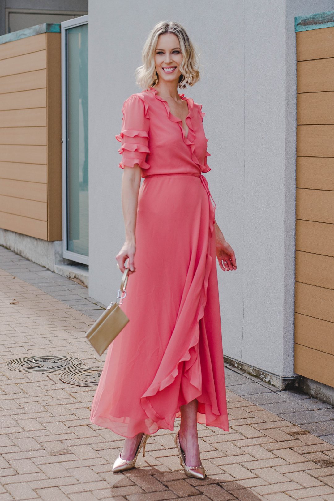 Ruffle Wrap Maxi Dress - Straight A Style