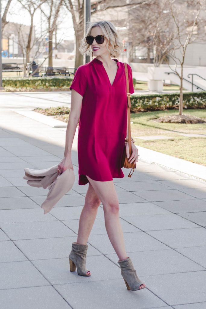 easy spring dress with booties