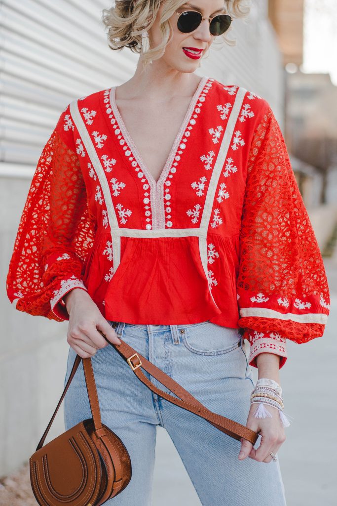 Gorgeous Bohemian Red Top