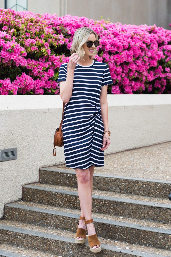 casual striped dress for spring