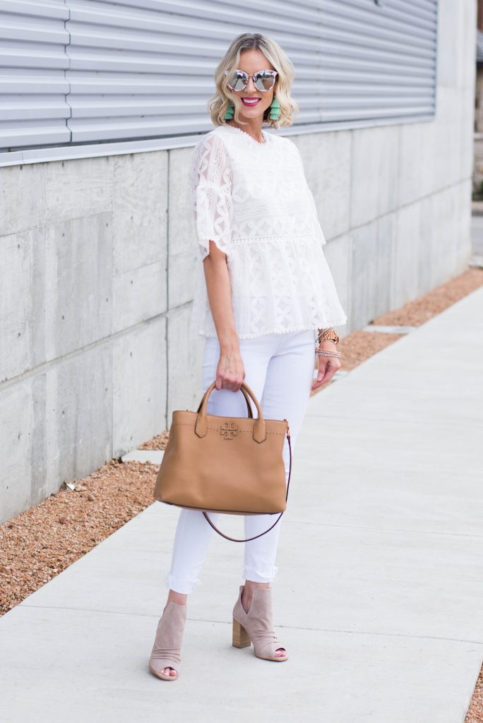 all white monochrome outfit