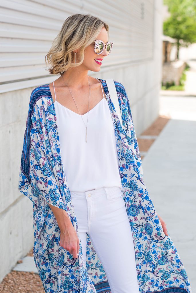 blue and white outfit