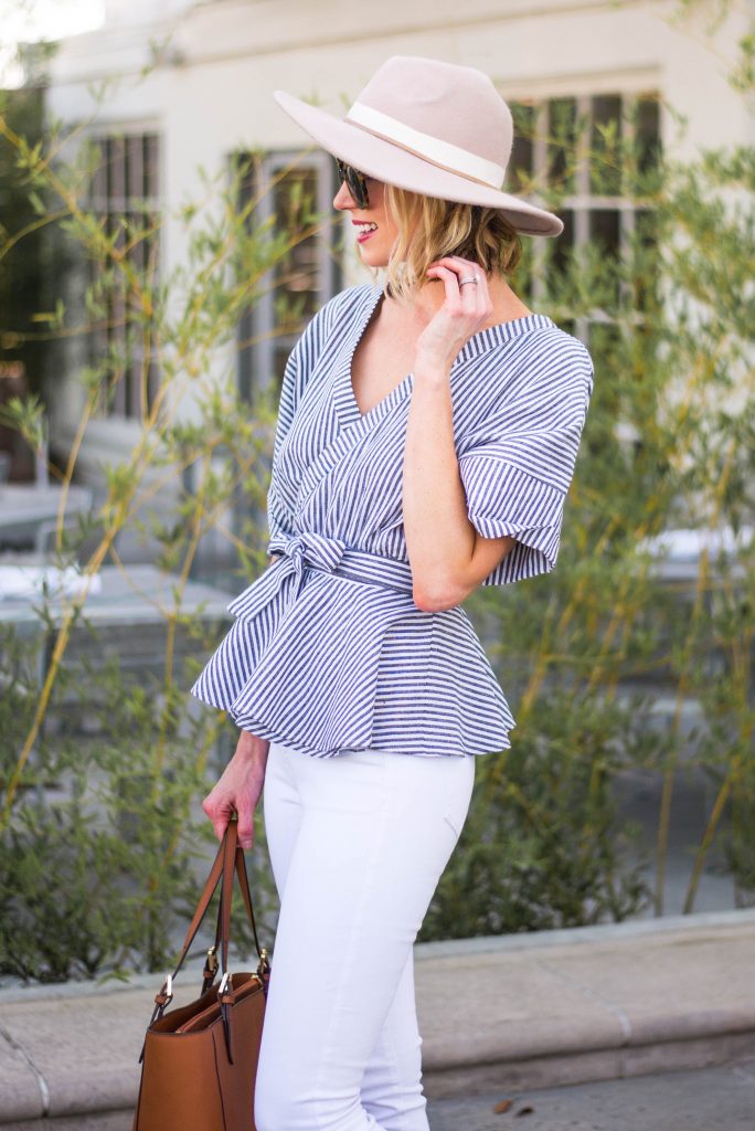 cute wrap style top and hat for summer