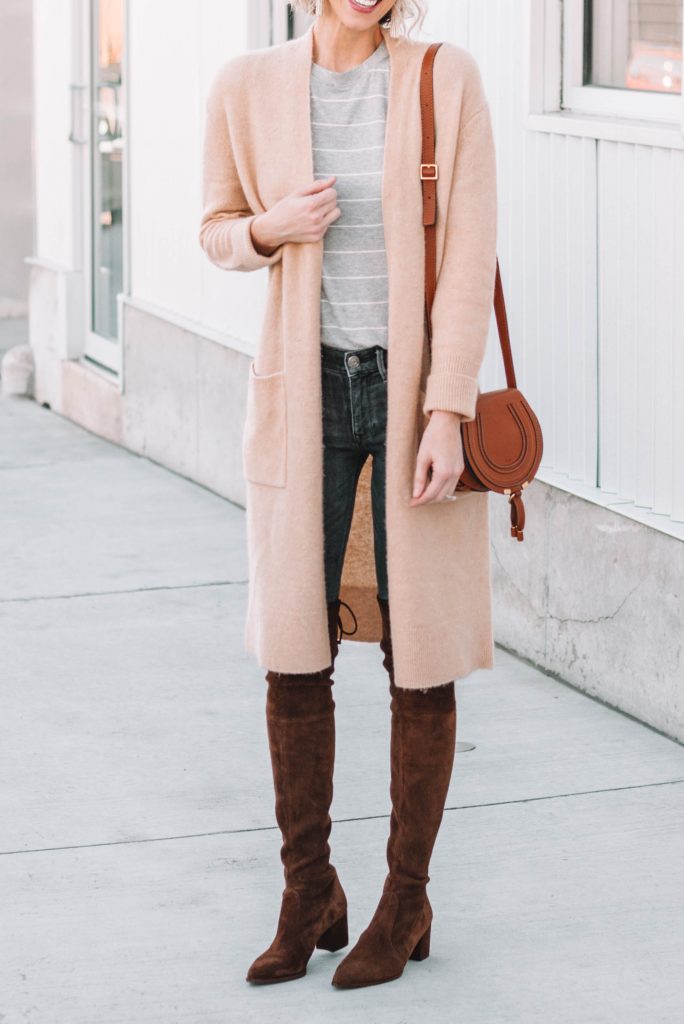 fall layers with over the knee boots