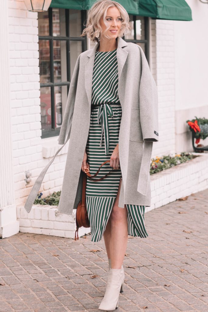 how to style a midi dress for winter