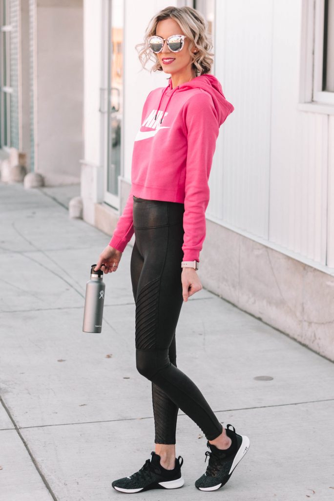 how to style leather leggings for sporty look