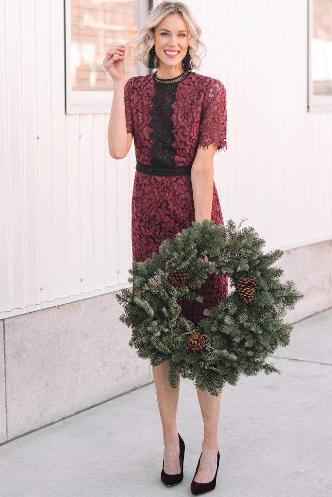 lace dress perfect for a dressy holiday event
