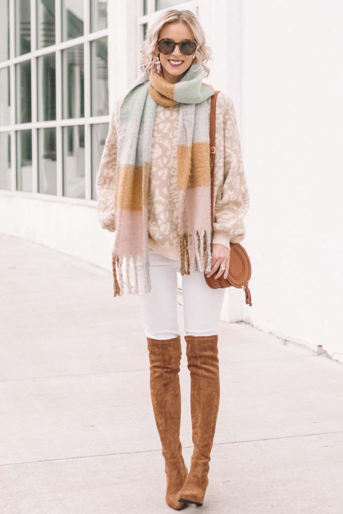 neutral leopard sweater styled two ways