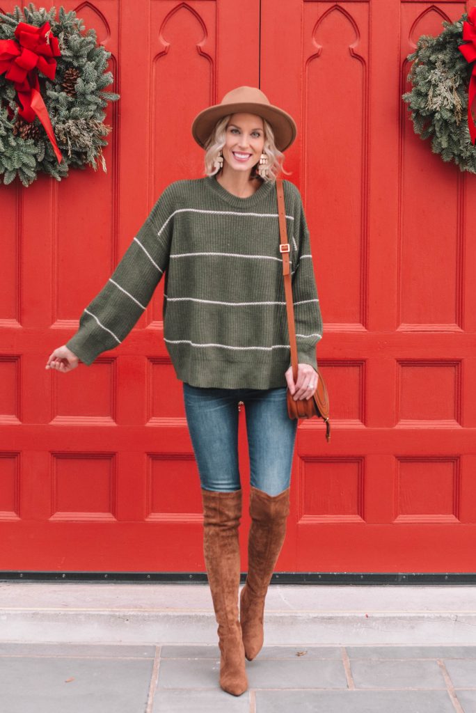 easy sweater and boots combo for winter