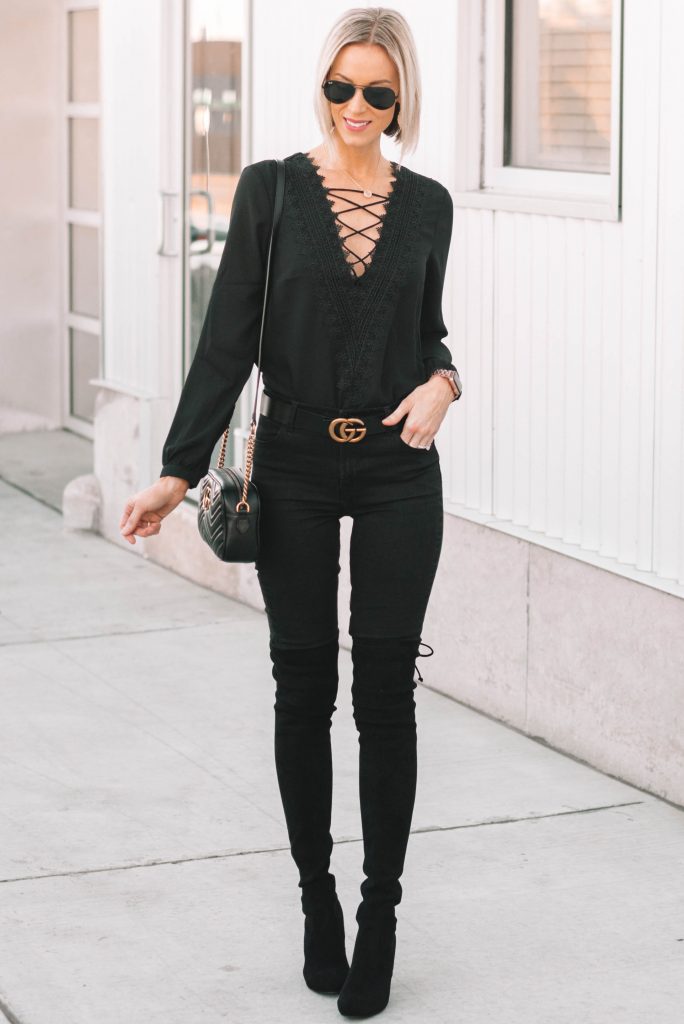 all black outfit for date night