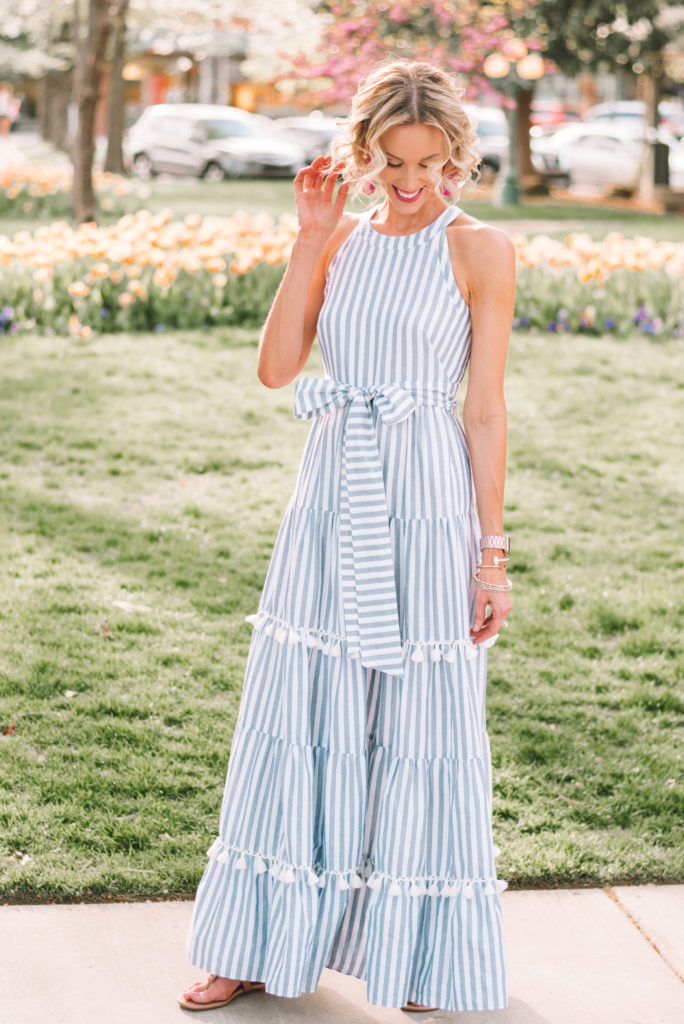 perfect maxi dress for spring, long dress for spring, spring maxi dress