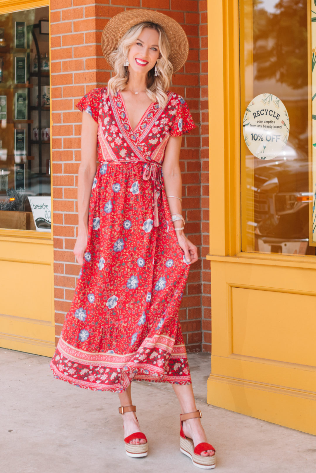 Red Wrap Maxi Dress - Straight A Style