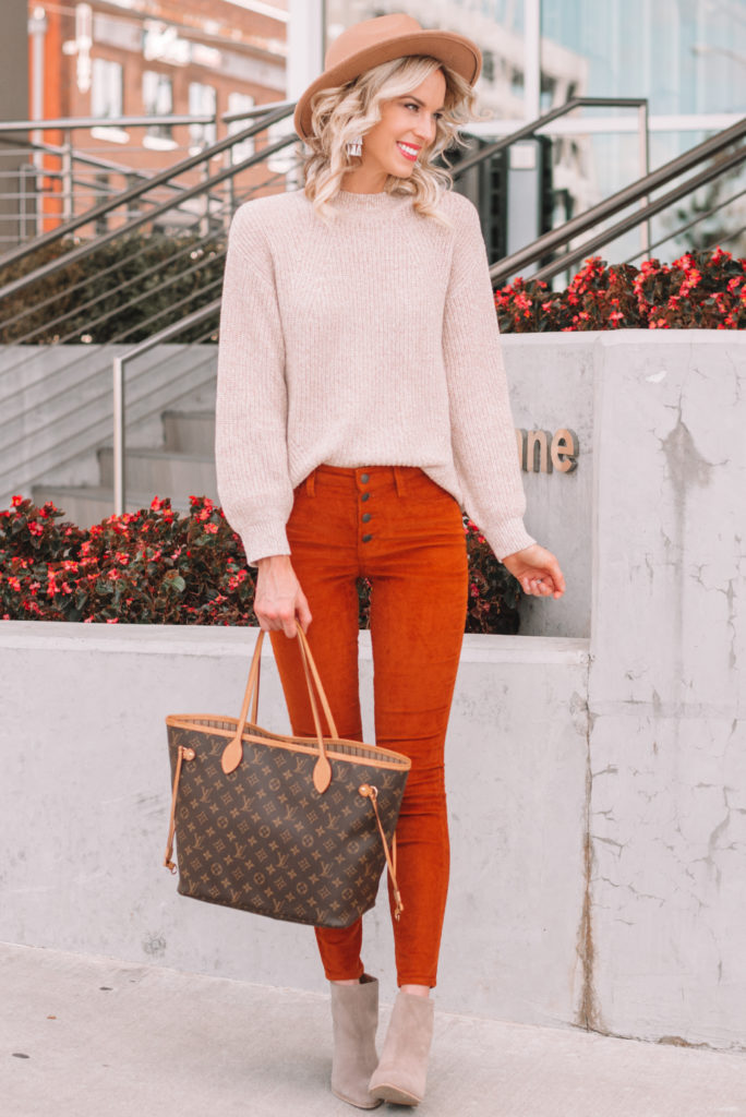 Corduroy Colored Pants for Fall Styled Multiple Ways