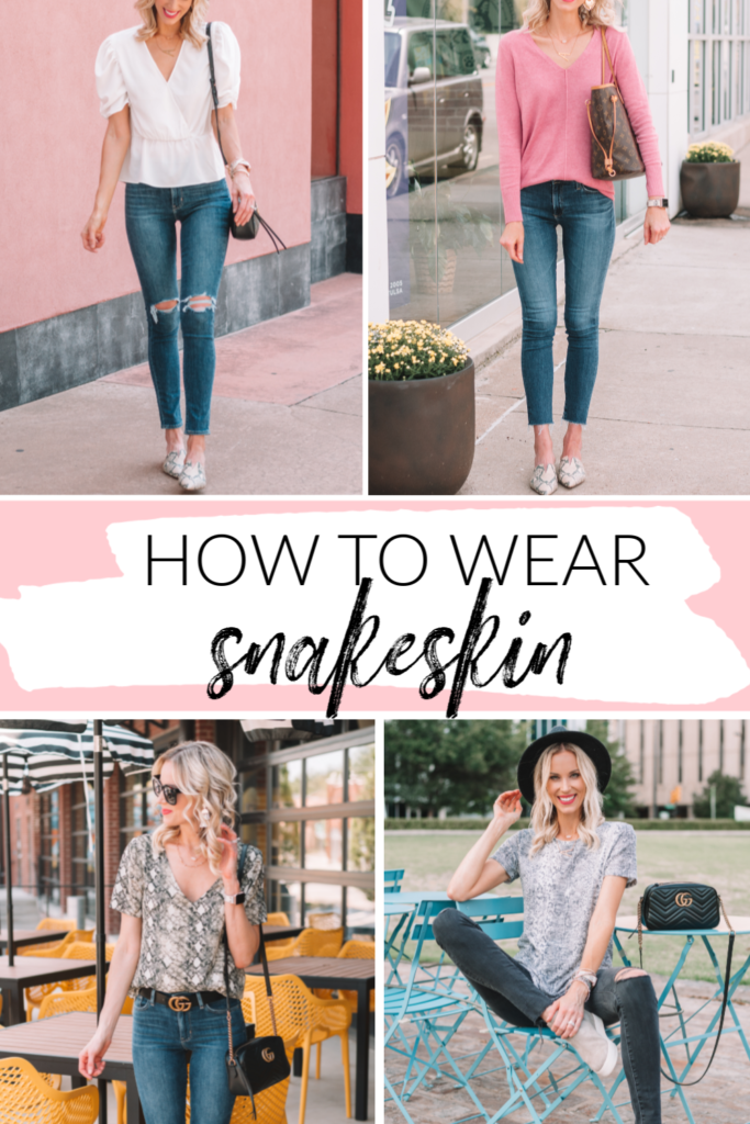 3 Ways to Wear Snakeskin This Fall, snakeskin print for fall, how to wear snakeskin, snakeskin shoes, snakeskin boots #snakeskin #falltrends