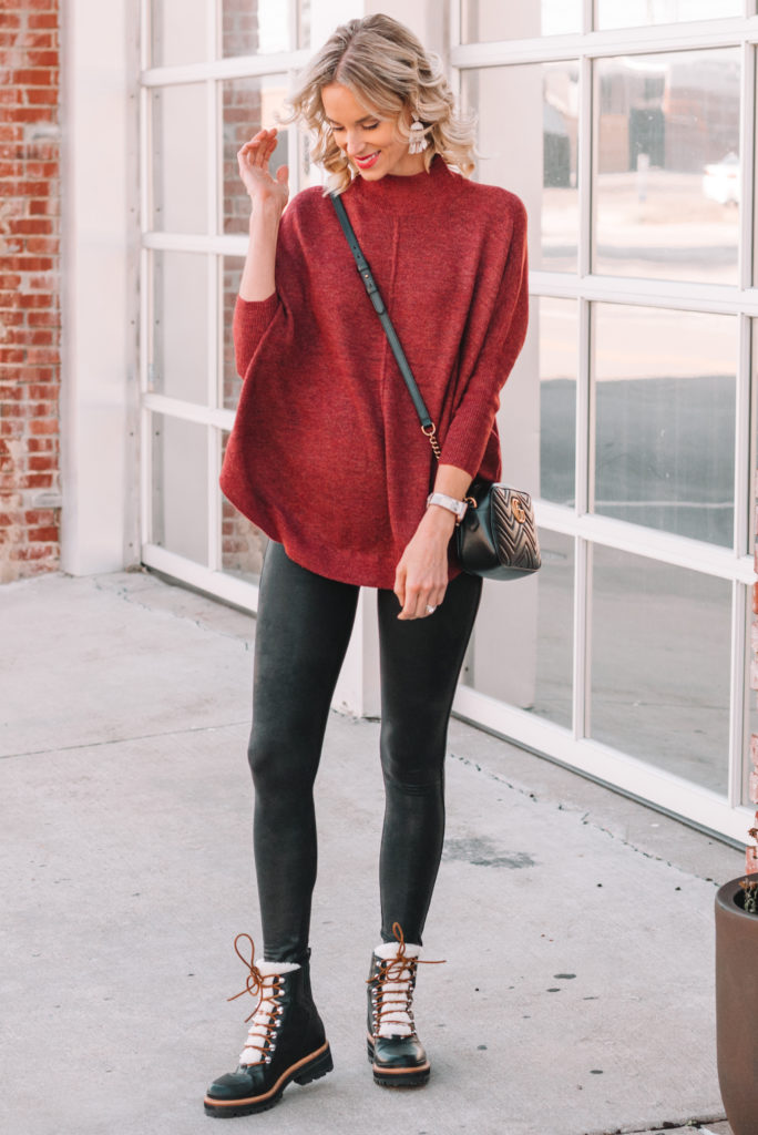 leggings and long sweater, leggings and boots, fall leggings outfit
