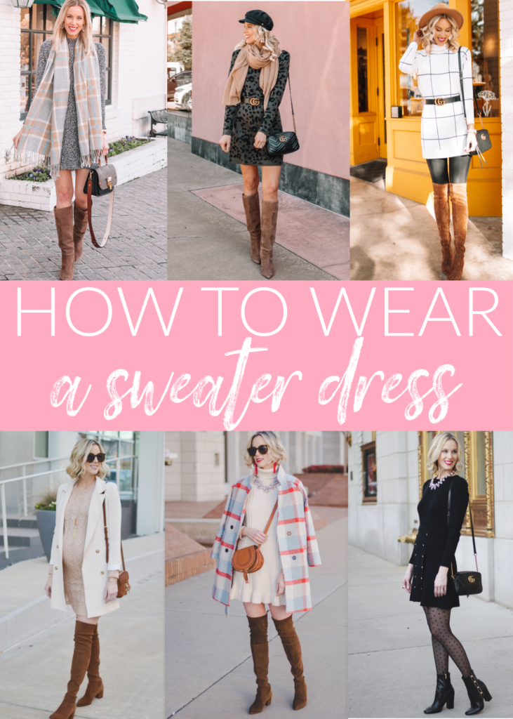 how to wear a sweater dress, sweater dress outfit ideas