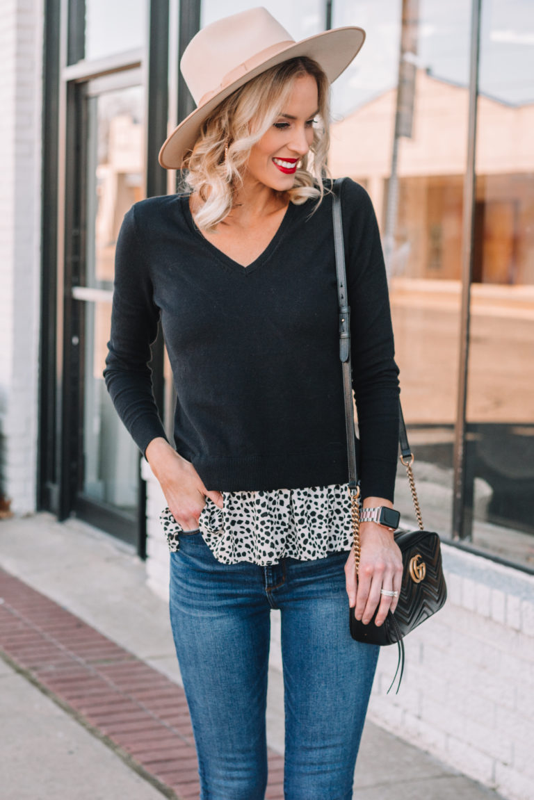 Faux Layered Peplum Top - Straight A Style