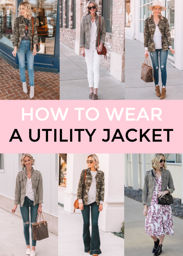 how to wear a utility jacket, utility jacket outfit ideas, utility jacket outfits, green utility jacket, camo utility jacket