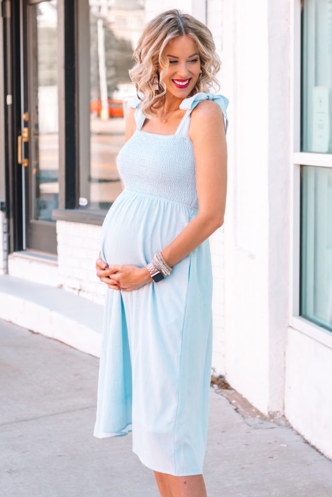 Gorgeous blue maternity dress