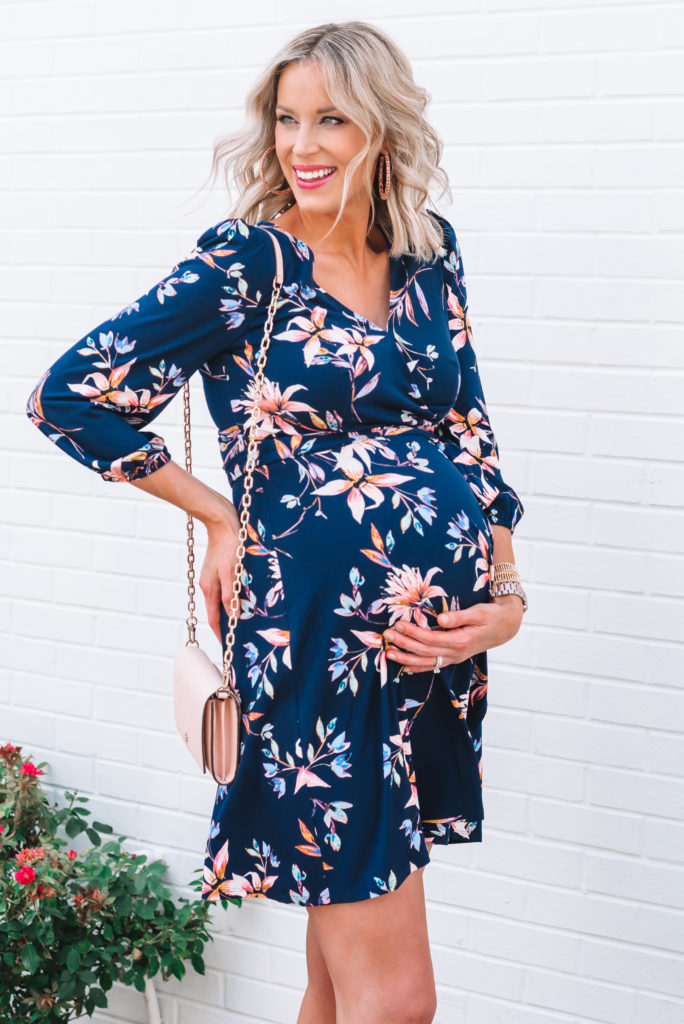 Gorgeous floral wrap dress perfect for work!