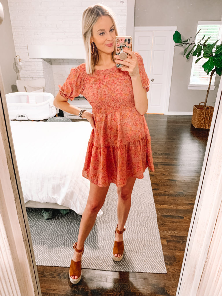 Who else loves Target?! Sharing a fun Target dress try on today with everything just $25! This pink smocked dress is perfect to wear now and transition to fall. 