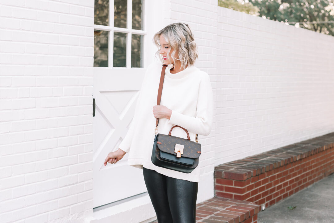Faux Leather Leggings Outfit - Straight A Style