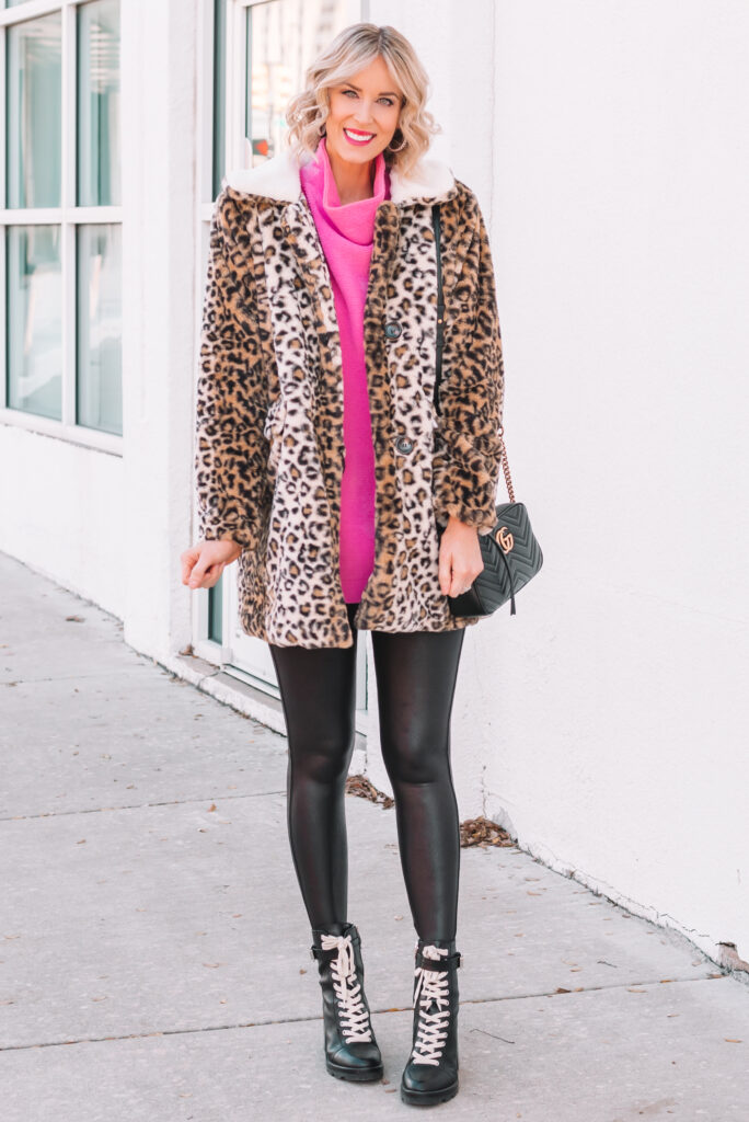 Bright pink and leopard? Yes please! This is my favorite tunic sweater. 