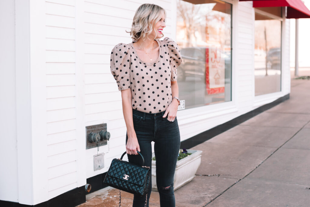 POL Eyelet Detail Studded High-Low Top main image 1