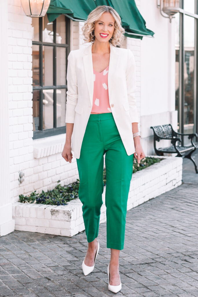 I am in love with this modern spring work outfit! The colors are so fun and bright while totally office appropriate. 