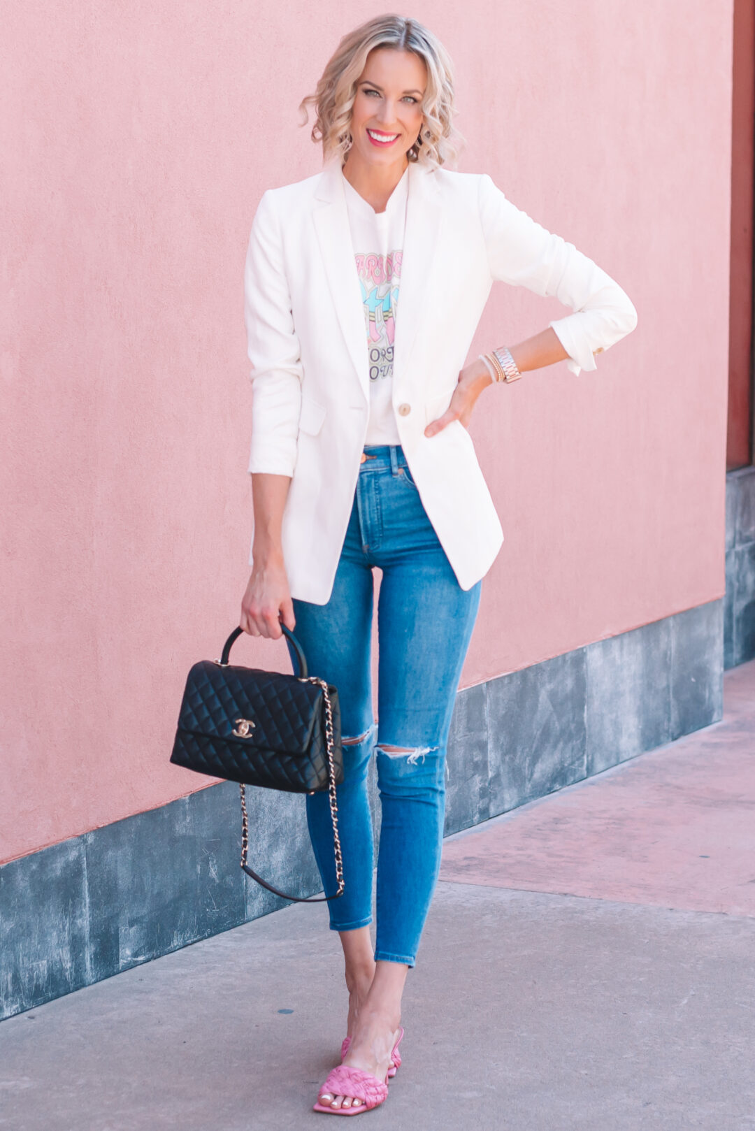 How to Wear a White Blazer - Straight A Style