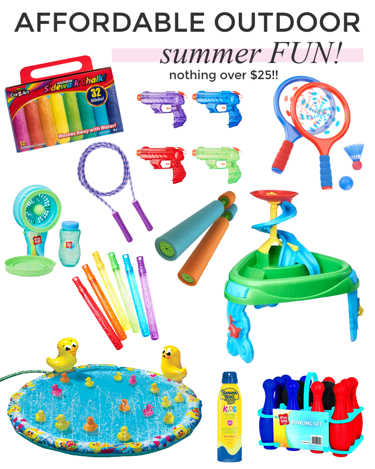 Are you looking for easy and affordable outside summer activities for kids? I've got you covered with ideas under all $25 you can pickup from your car!